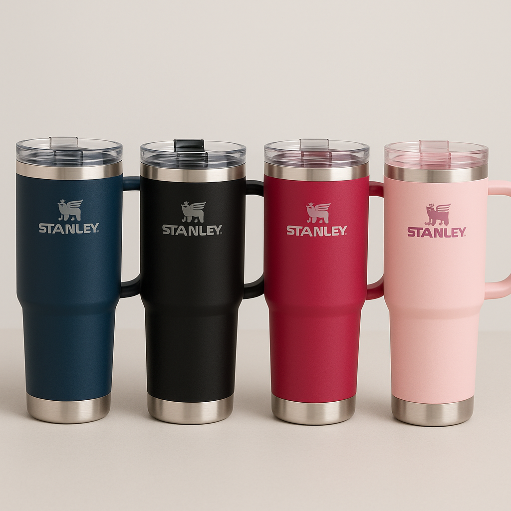 Stanley 40oz Stainless Steel Vacuum Tumbler with Straw – Leak-Proof Travel Mug for Hot & Cold Drinks, Gym Water Bottle, Coffee Thermos – Assorted Colors
