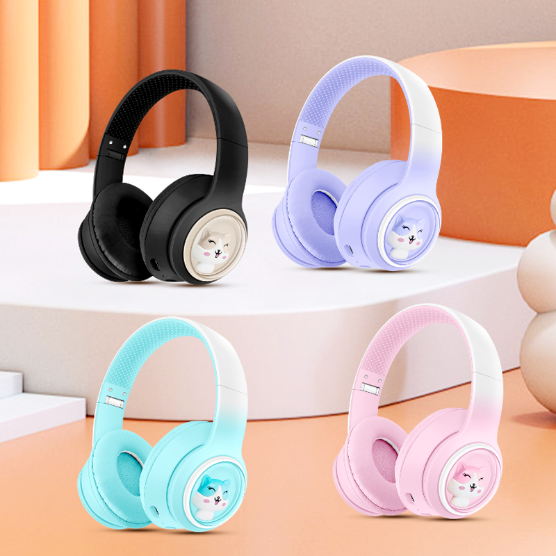 AKZ-08 Cartoon Wireless Bluetooth Headphones – Cat-Ear Design, HiFi Stereo, 18H Playtime