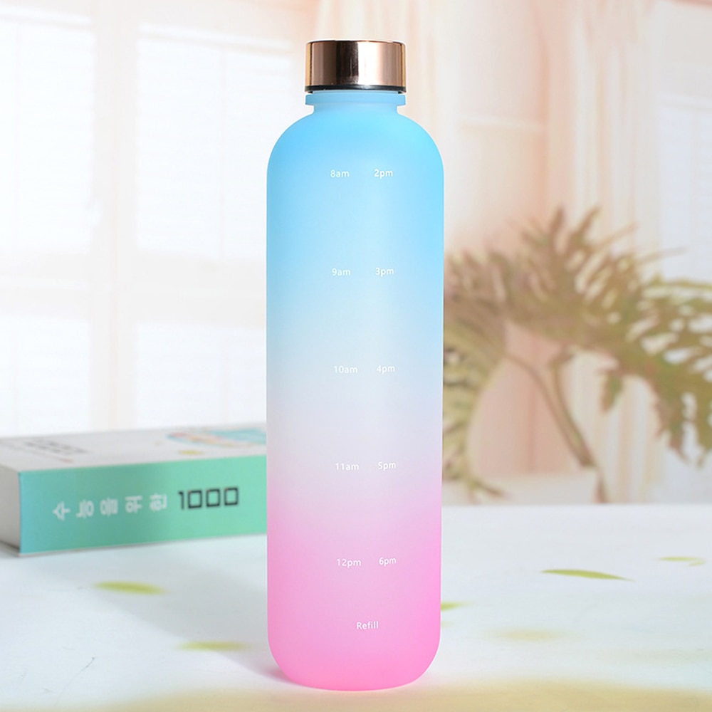 1000ml Sports Water Bottle with Time Marker – Leakproof & BPA-Free Bottle for Gym, Travel & Office
