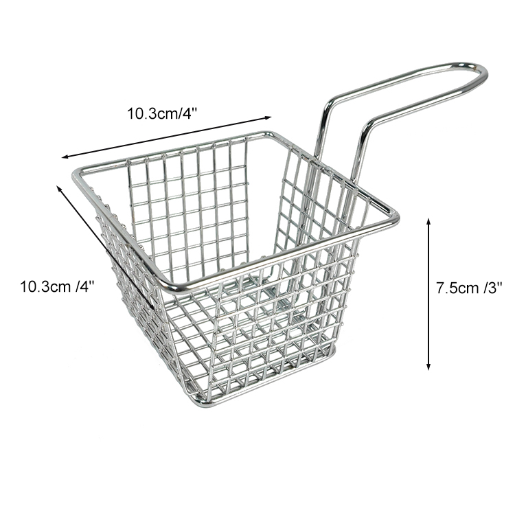 Durable Mini Stainless Steel Serving Basket – Perfect for French Fries & Appetizers